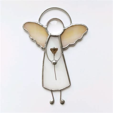 Ангел с кофейным цветком | Поделки из крашеного стекла, Шаблоны ...