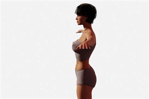 Fit Brunette Woman D Model By Thesouza