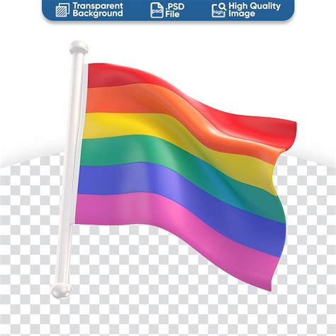 Premium PSD 3d Illustration Render Of Lgbt Rainbow And Gay Pride Flag