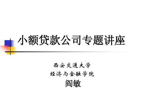 小额贷款公司专题讲座word文档在线阅读与下载无忧文档