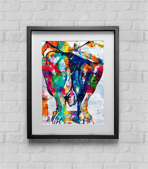 Gay Art Modern Abstract Wall Art Naked Man Squating Etsy