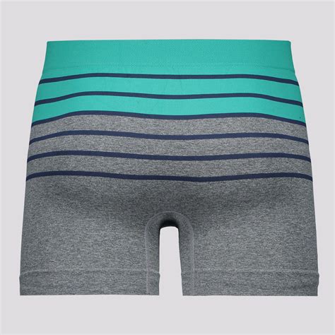 Cueca Boxer Lupo Microfibra Listra Cinza E Verde Futfanatics