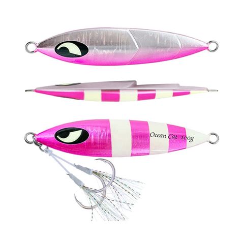 OCEAN CAT 1 PC Slow Fall Pitch Fishing Lures Sinking Lead Metal Flat