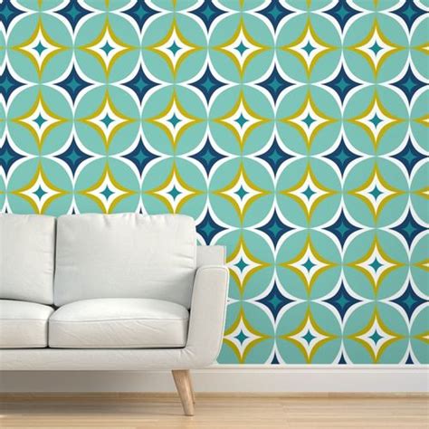 Astral Mid Century Modern Geometric Fabric Spoonflower Mid