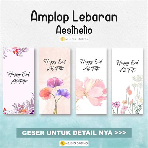 Jual AMPLOP LEBARAN AESTHETIC MOTIF BUNGA ISI 10 PCS AMPLOP LEBARAN