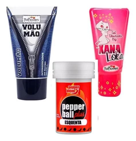 Kit Lubrificante Volumão Xana Loka E Hot Ball Bolinha Quente Parcelamento sem juros