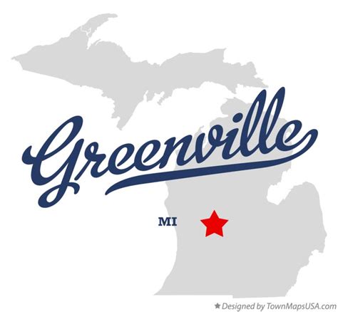 Map of Greenville, MI, Michigan