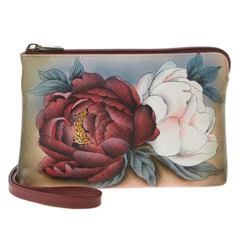 Anuschka Hand Painted Leather Bifold Snap Organizer Wallet Hsn