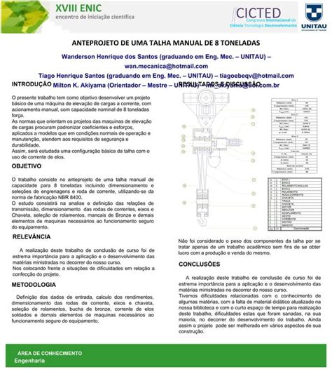 Anteprojeto De Uma Talha Manual De T Pdf