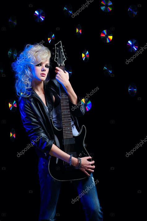 Blonde Girl With Guitar Stock Photo By Zastavkin