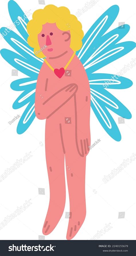 Naked Angel Wings Vector Illustration Doodle Stock Vector Royalty Free 2240155679 Shutterstock