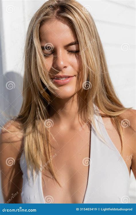A Stunning Blonde Woman In A Stock Image Image Of Ocean Leisure