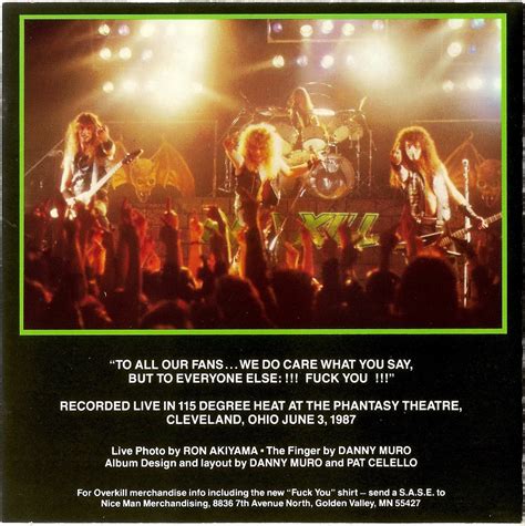 Cries From The Quiet World Overkill Fuck You