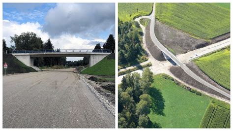 Rosenheim Brücke über Westtangente B15 bei Egarten fertig