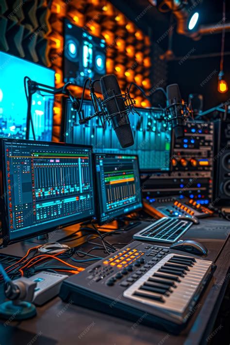 Premium Photo | Modern music production studio with digital audio