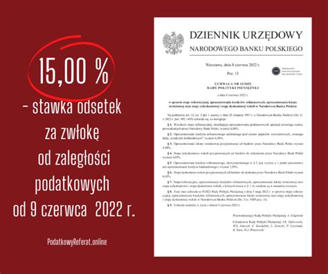 15 00 stawka odsetek za zwłokę od zaległości podatkowych od 9