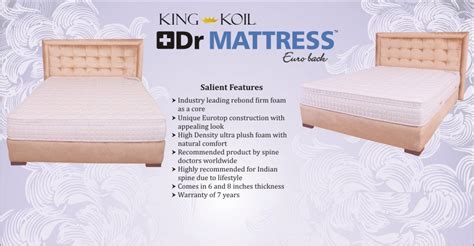 Buy King Koil Dr Mattress Euro Back online in India. Best prices, Free ...