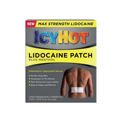 Icy Hot Lidocaine Patch Plus Menthol Ea Valpacks