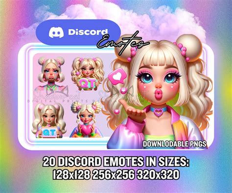 Discord Emotes Blonde Discord Emotes Kawaii Anime Blonde Hair Gamer Girl Streamer Emojis
