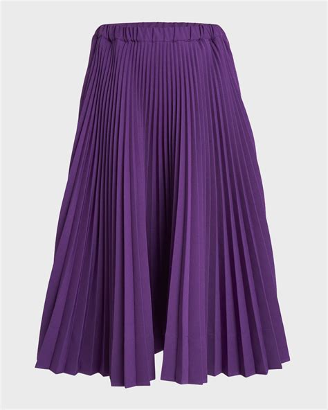 Plan C Asymmetric Pleated Midi Skirt Neiman Marcus