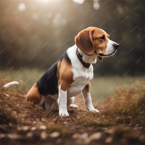 Premium AI Image | A hyper realistic beagle dog full body with white