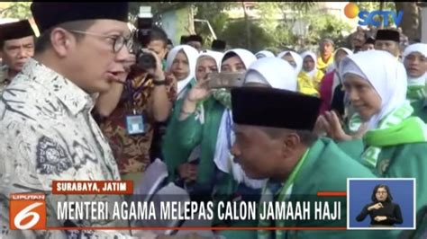 Lepas Calon Jemaah Haji Kloter Menag Jaga Kesehatan Agar Ibadah