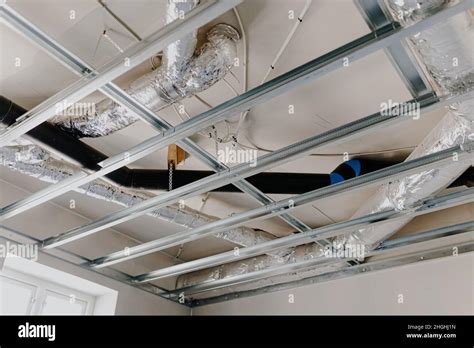 Renovation Of The Suspended Ceiling Stock Photo Alamy