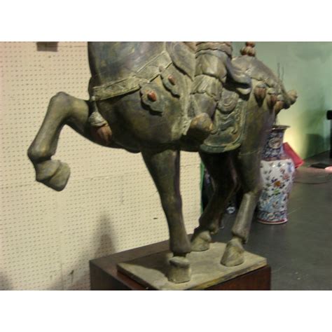 Antique Chinese Warrier On Horse Sculpture Chairish