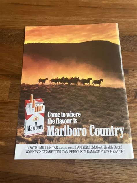 Original 1981 Marlboro Red Cigarettes Magazine Advert Poster Man Cave