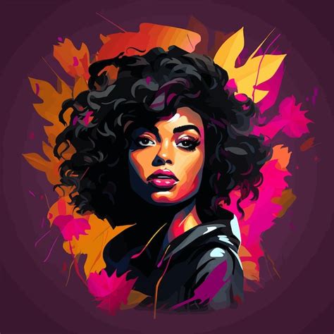 Premium Vector Black Woman Portrait Vector Illustration