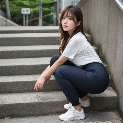 Hot Ass Images Of A Big Butt Model Sticking Out Ass Around The Stairs AIHotassFactory