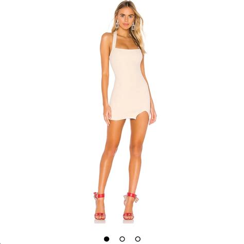 Superdown Revolve Reese Halter Nude Mini Dress Gem