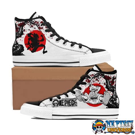 Luffy Awakening Gear 5 One Piece High Top Converse Shoes Custom Shoes Official One Piece Merch