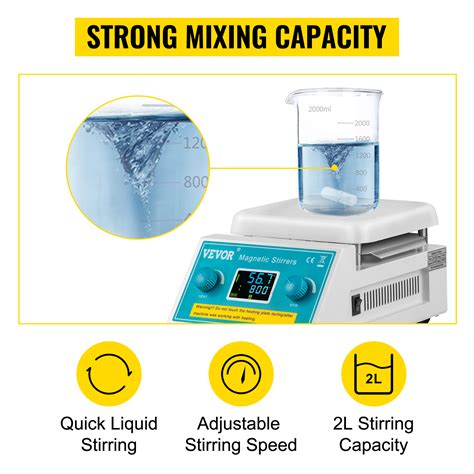 Vevor Magnetic Stirrer Hot Plate Rpm Digital Hotplate Magnetic Stirrer L Lab Heating