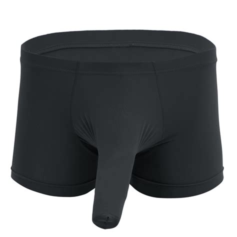 Janjean Sexy Mens Ice Silk Bulge Pouch Boxer Briefs Underwear Seamless Long Sheath Sleeve Bikini
