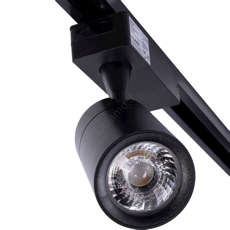 Faretto Led Per Sistema Binario Track Light Led W V K Nero