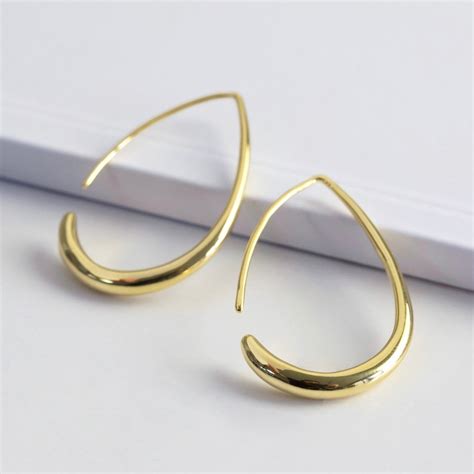 Small Teardrop Hoop Earrings In Gold Lisa Angel