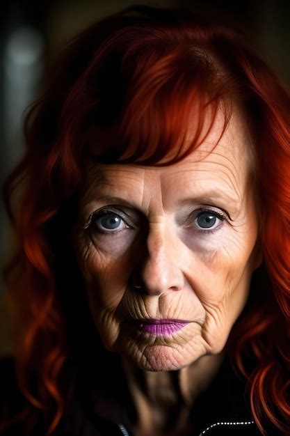 Premium Photo Mature Elegance Closeup Portrait Of A Graceful Redhead Woman Timeless Beauty In