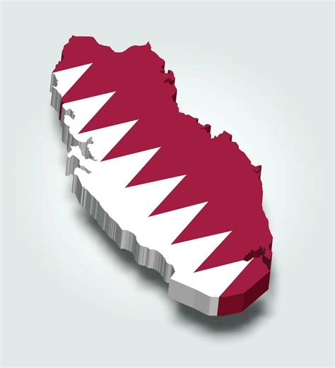 3d Qatar map with flag 36345858 Vector Art at Vecteezy