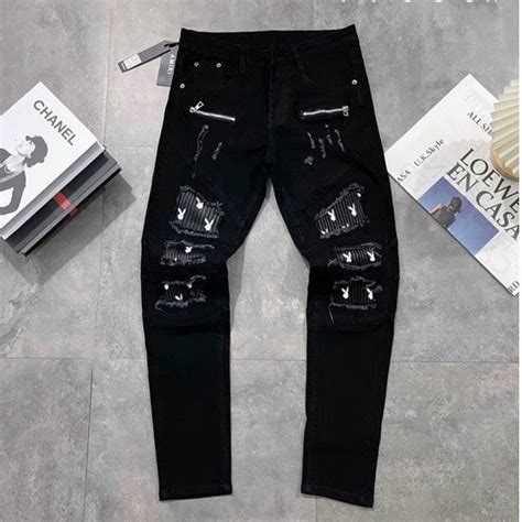 Mua Quần Jean Vá Thỏ Khóa Rách Họa Tiết Thời Trang Nam Hot Trend 2022 giá rẻ nhất TecKi Vn