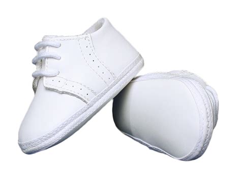 Baby Boys All White Genuine Leather Saddle Oxford Crib Shoe With