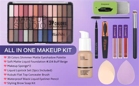Amazon Makeup Set For Women Full Kit 39 Colors Nude Smokey Eyeshadow Palette Liquid
