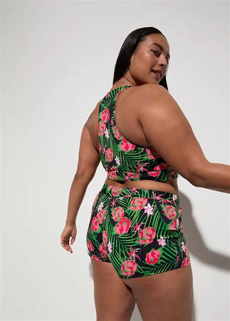 Sportieve Bralette Bikini Met Een Mooi Patroon Zwart