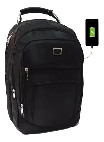 Mochila Bolsa Masculina Feminina Escolar Notebook Cabo Usb