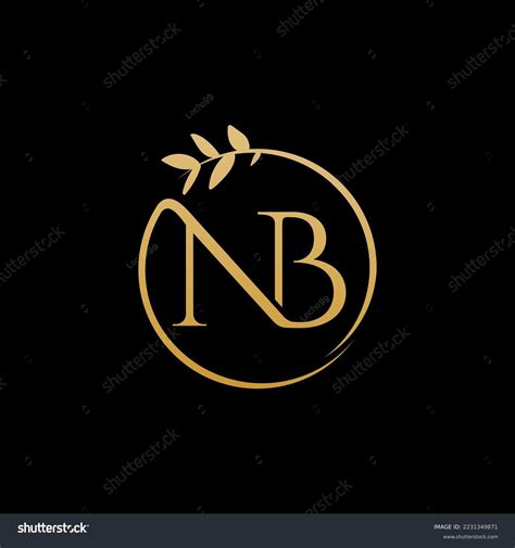 Minimalist Leaf Style Initial Nb Logo Stock Vector Royalty Free