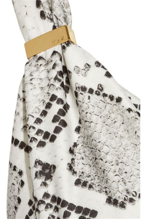 VIX PAULA HERMANNY Serpent Snake Print Triangle Bikini Top THE OUTNET