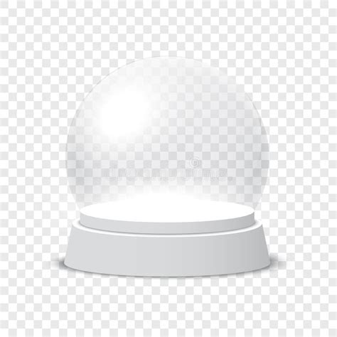 Empty Clear Snow Globe On Transparent Background Ideal For Custom