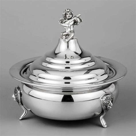 Икорница из серебра глянцевая с ангелочком, ик05 купить по цене 64350 ...