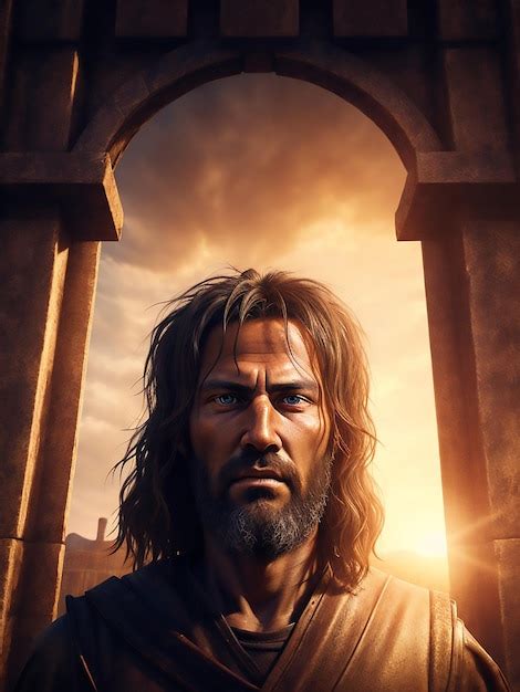 premium photo  portrait   face  luke  biblical character
