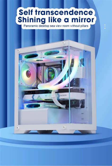 Inplay Pc Case Gaming Computer Case With Fan White Glass Seaview Palace